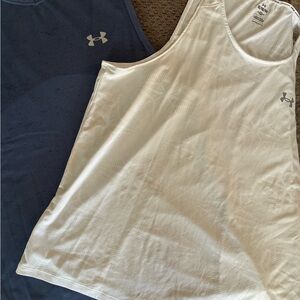 Under Armour Navy and White Tank Tops set of two sold together